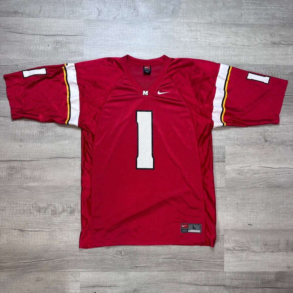 Vintage Nike University of Maryland Terrapins Football Jersey Size Large Team #1